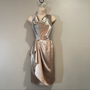 Muted Gold Ruffled Anne Klein Dress